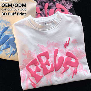Camiseta de algodón con estampado 3D personalizado, cuello redondo, manga corta, corte regular, diseño frontal con letras, para hombre. - Product Image 1