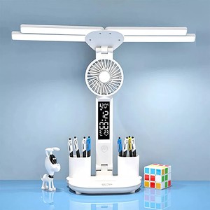 <span class=keywords><strong>Lampe</strong></span> de table <span class=keywords><strong>Lampe</strong></span> de bureau <span class=keywords><strong>LED</strong></span> avec ventilateur Porte-<span class=keywords><strong>crayon</strong></span> Date Horloge <span class=keywords><strong>Lampe</strong></span> de lecture à intensité variable - Product Image 1