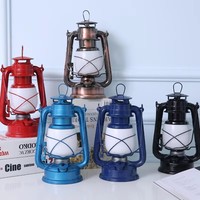 Lampe lanterne à flamme de feu LED extérieure noire personnalisée de 24 cm, fonctionne avec 4 piles AA sèches pour le camping