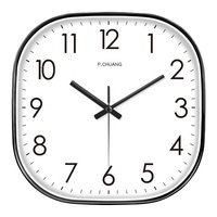 Jam Dinding Analog Persegi Mewah Quartz Senyap Desain Sederhana Modern Nordik Bertenaga Baterai Ruang Tamu Rumah Resin No