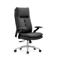 Chaise de bureau de style professionnel avec dossier haut en cuir PU, design ergonomique, siège rembourré épais rétractable