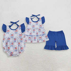 Completo per bambino per il 4 luglio, t-shirt a maniche corte + pantaloncini blu cielo con stampa Popsicle, set di <span class=keywords><strong>vestiti</strong></span> per il <span class=keywords><strong>Giorno</strong></span> dell'Indipendenza - Product Image 5