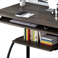 Bois à ossature métallique Bureau d'écriture Table pour ordinateur portable et bureau d'ordinateur en verre au design moderne