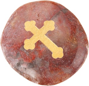 12 Pezzi Pietre Antistress Comfort Cross Incise, Pietre di Preghiera e <span class=keywords><strong>Fede</strong></span>, Levigate Naturali in Roccia di Fiume, per Battesimo e Cresima Sacra - Product Image 6
