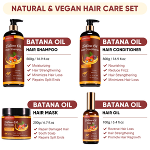 Set di Shampoo e Balsamo Biologico per la Crescita dei Capelli con Olio di Batana Grezzo, Trattamento Riparatore per la Cura dei Capelli a Marchio Privato - Product Image 4