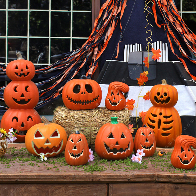 Wholesale Factory Supply OEM Brand Halloween Pumpkin Outdoor Party Decorations Custom Logo Color Size HDPE Material Model