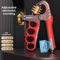 Fortalecedor de Agarre de Mano con Contador Electrónico y Resistencia Ajustable, Mango de PP Antideslizante, Intensidad de 5-100KG para Ejercicios de Dedos