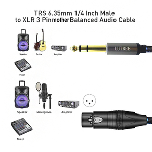 Câble d'interconnexion de Signal équilibré <span class=keywords><strong>XLR</strong></span> femelle à 1/4 pouces (6.35mm) Câble de raccordement <span class=keywords><strong>XLR</strong></span> à quart de pouce pour haut-parleur - Product Image 5