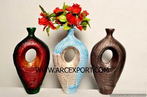 Vidrio de Metal de la mejor calidad con Material pintado a mano Florero Diseño clásico Forma redonda Decoración Florero y maceta - Product Image 2