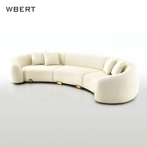 أريكة ترفيهية حديثة من WBERT-قماش تيري أبيض ثلجي ، مقاعد متعددة للعائلة ، غرفة معيشة وغيرها الكثير - Product Image 3