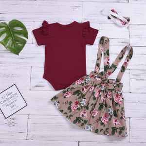 Robes d'été pour enfants, vêtements pour enfants, ensembles de robes et barboteuses en coton à fleurs pour bébés filles, fabriqués en Chine - Product Image 4