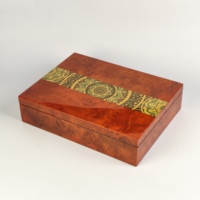 Boîte cadeau décorative en MDF haute brillance, faite à la main, avec incrustation de mandala gravée, emballage en bois personnalisé pour chocolat