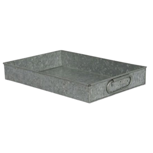 Plateau de Service Vintage Galvanisé Plateau de Service Galvanisé Centre de Table Classique Plateau en Métal - Product Image 1