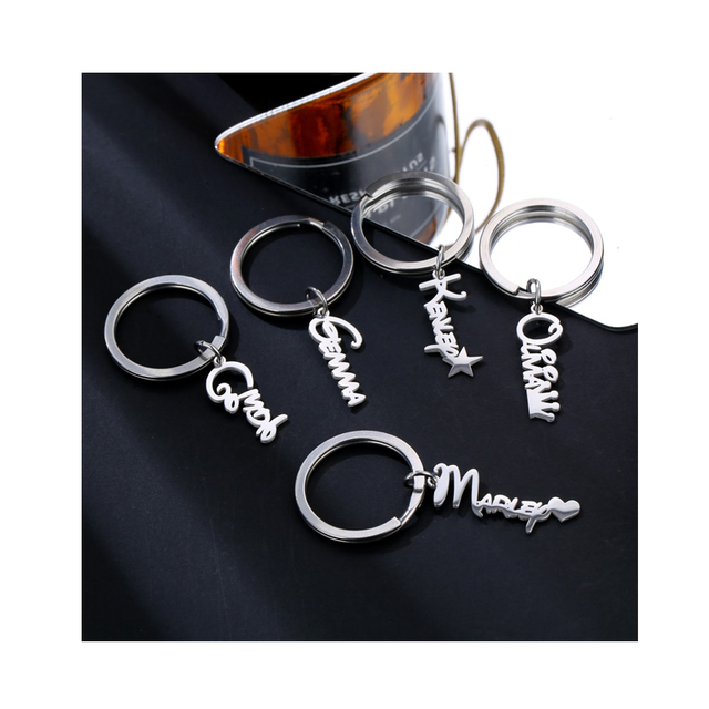 Factory Direct Wholesales Custom Luxury Designer Brand Name Letter Car Logo Keychain