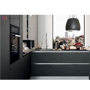 Gabinete de cocina de estilo moderno en accesorio de laca negra-Carpintería acompañada para la vida urbana-para <span class=keywords><strong>apartamentos</strong></span> y villas - Product Image 5