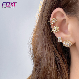 Foxi-pendientes redondos de <span class=keywords><strong>oro</strong></span> de 18k para mujer, joyería de alta calidad, gran círculo, accesorios, sin <span class=keywords><strong>baño</strong></span>, Brasil, 2023 - Product Image 4