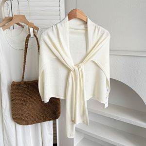 Châle en forme de T surdimensionné en toile légère et respirante pour enfants, collection Printemps/Été, tricot doux et confortable, couleur unie - Product Image 2
