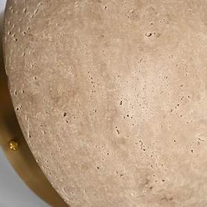 Lampe murale en pierre de travertin naturelle en forme d'éclipse lunaire moderne pour chambre à coucher, couloir, décoration de chevet - Product Image 4