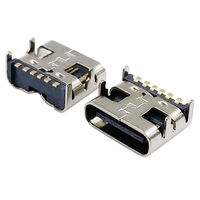 Connecteur de prise SMT USB 3.1 Type-C femelle 6 broches, placement SMD, vente en gros 2/4/6/8/12/16/24 broches