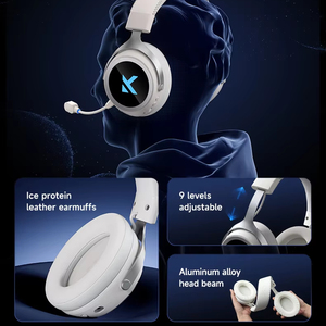 Auriculares para Juegos con Cable e Inalámbricos, Sonido Estéreo 7.1 <span class=keywords><strong>FPS</strong></span>, Retroiluminación de un Solo Color, 2000mAh, AAC, Reducción de Ruido AI, para PC, Deportes y Viajes - Product Image 2