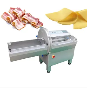 electric automatic industrial sausage bacon beef meat smoked chicken breast fillet slicing cutting slicer machine