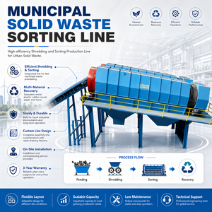 Impianto Professionale per lo Smaltimento dei <span class=keywords><strong>Rifiuti</strong></span>, Macchina per il Riciclaggio dei <span class=keywords><strong>Rifiuti</strong></span> Solidi Urbani, Linea di Produzione per il Riciclaggio e la Separazione dei <span class=keywords><strong>Rifiuti</strong></span> Domestici - Product Image 2
