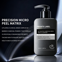 Nettoyant Moussant Visage Homme au Charbon de Bambou 2% BHA, Formule Clinique Micro-Peeling Précis pour Tous Types de Peau, 100ml OEM