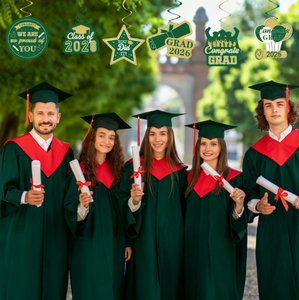 ชุดตกแต่งงานรับปริญญาสีเขียว DAMAI ชุดอวยพรสำเร็จการศึกษา ปี 2026 อุปกรณ์จัดงานปาร์ตี้สำหรับป้ายแขวน พวงมาลัย ของตกแต่งรูปทรงรังผึ้ง - Product Image 3