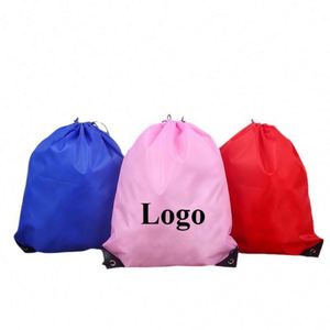 Custom Logo Printed Nylon Household Sports Sack Style <b>Large</b> Portable Travel Hanging Shoes Drawstring <b>Bag</b> - Product Image 1