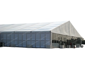 Tente de réception extérieure transparente 12x24m pour 100 personnes, idéale pour événements, mariages, fêtes, avec structure noire - Product Image 3