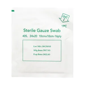 FarmaSino kaliteli tek kullanımlık steril gazlı bez Swab 10cmx10cm-16ply