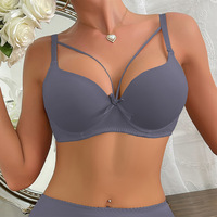 Sujetador Push-Up Sexy de Europa y Estados Unidos, Sujetador Simple y Suave con Tirantes, Ropa Interior Cómoda y Ajustable