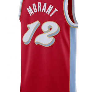 Pronto per la spedizione Ja Morant Red 2024/25 City Edition maglia da basket cucita migliore qualità - Product Image 1