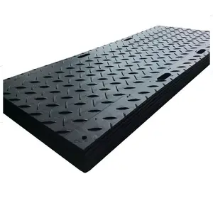 Heavy Duty 4x8 Plastic Uhmwpe Hdpe Temporary Construct Excavator Road Mats Swamp Ground Floor Mat