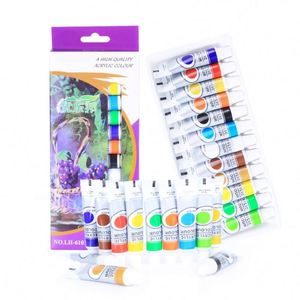 Colors Eco-Friendly School Student Art Painting Acrylic Paints on Paper With Customized Logo 12Ml Color Box - Product Image 1