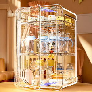 Bottle Storage Box Transparent Multi Layer Dust Proof Baby Feeding Bottle Organizer With Lid For Kitchen Or Nursery - Product Image 3