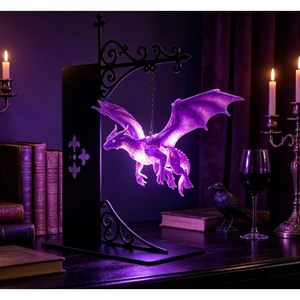 Lámpara de estantería con forma de dragón, luz LED cálida flotante, luz nocturna de fantasía, decoración para rincón de lectura, ambiente mágico, cuida la vista - Product Image 5
