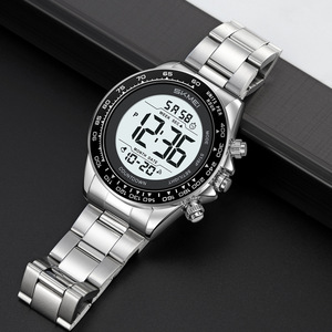 Skmei Digital Watch Men Stainless Steel Strap Waterproof Electronic Sports Watch With Luminous Display And Countdown Function - Product Image 2
