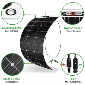 Glory Solar Motorhome 400 Watt <span class=keywords><strong>Panneau</strong></span> <span class=keywords><strong>solaire</strong></span> semi-flexible 100W 200W <span class=keywords><strong>300W</strong></span> 400 W Solar Rv Marine Yacht Panel Balcon Pv Systems - Product Image 4