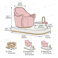 Nouvelles Chaises de Pédicure de Luxe Roses avec Spa pour les Pieds, Chaise de Pédicure Personnalisée pour Salon de Manucure, Chaise de Massage des Pieds avec Fonction Surfing