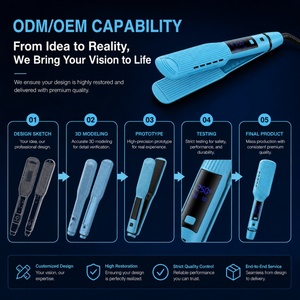 Plancha de Pelo Eléctrica Torlin con Pantalla LCD, Tecnología MCH, Voltaje Universal para Uso en Autocaravanas, Calentamiento Rápido, Apagado Automático, Color Azul Cielo - Product Image 3