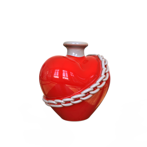 <span class=keywords><strong>Botella</strong></span> de <span class=keywords><strong>Vino</strong></span> de Cerámica en Forma de Corazón, Decoración Exclusiva de Alta Gama, Producción Personalizada al por Mayor, Color Rojo con <span class=keywords><strong>Detalle</strong></span> de Cadena - Product Image 2