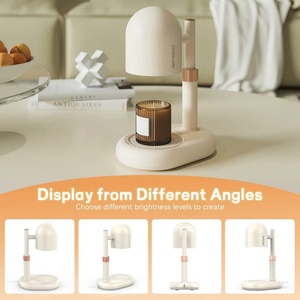 Quemador de Incienso Eléctrico Moderno con Luces LED, Lámpara de Mesa de Cristal con Aromaterapia Eléctrica de Color Crema Retro - Product Image 5