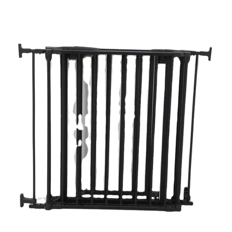 Hot sell animal door gate with window dog protect gate customer logo and color pet safety gate black