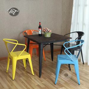 Malasia exterior Bistro restaurante cafetería antigua <span class=keywords><strong>vintage</strong></span> negro metal mesa y sillas <span class=keywords><strong>para</strong></span> comer - Product Image 4