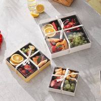 Boîte à fruits transparente haut de gamme avec couvercle transparent, emballage alimentaire rectangulaire, boîte cadeau, conteneur à emporter