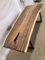 Plateau de table en bois massif naturel à bords bruts, grand plateau de table à manger en bois, comptoir en bois pour la maison, le bureau ou la salle de conférence
