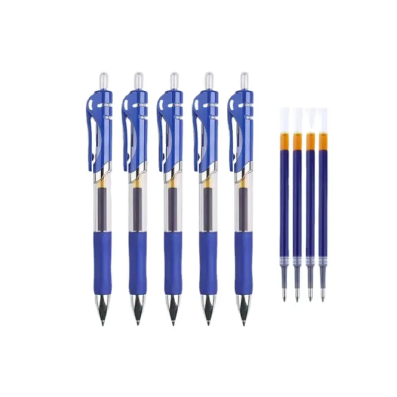 Оптовая продажа, индивидуальные пластиковые канцелярские принадлежности 0,5 мм, цветная Выдвижная гелевая ручка для школы и офиса