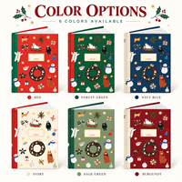 Carnet à couverture rigide personnalisé, journal de Noël avec pages lignées, couverture imprimée mignonne et festive, cadeau de Noël, carnet pour écrire