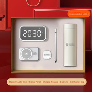 ערכת מתנה עסקית מותאמת אישית לפגישת שנה, מתנה הכוללת סוללת גיבוי ניידת של שיאומי, כוס תרמית מנייר, שעון, כבל נתונים, מתנה לעובדים. - Product Image 1